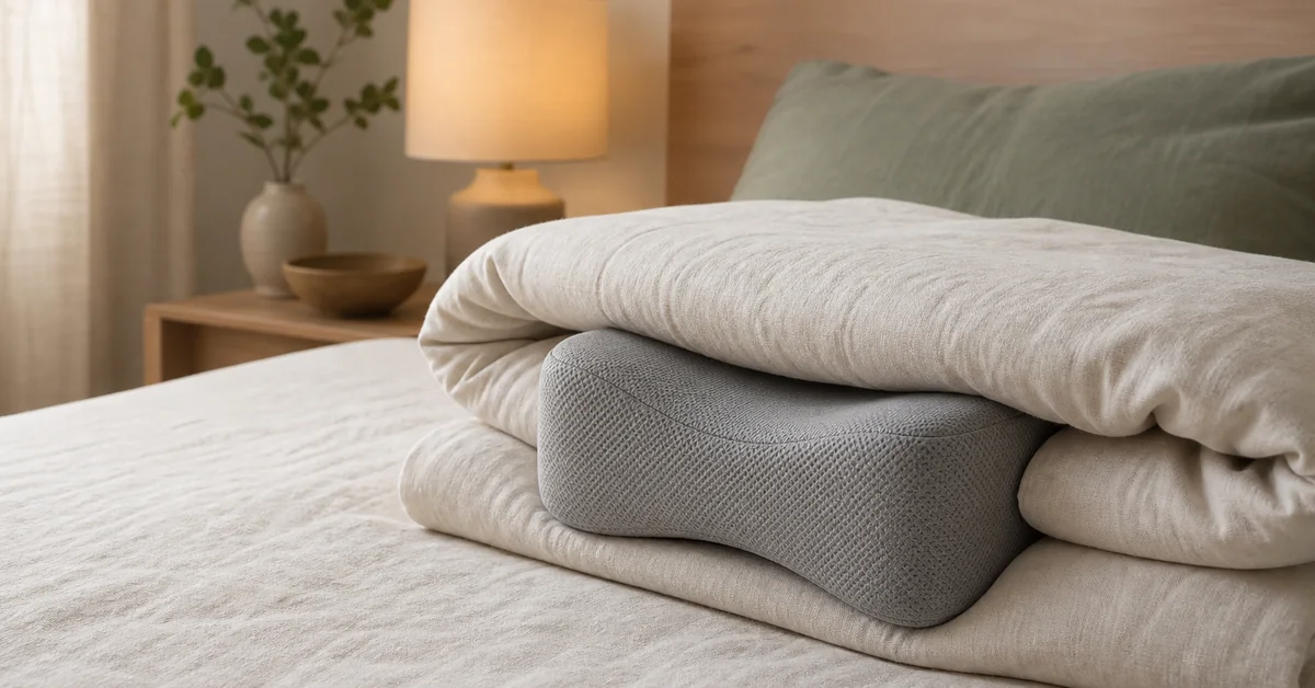 Person mit Hüftschmerzen in Seitenlage im Bett